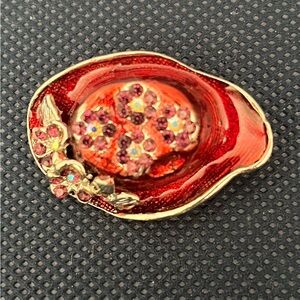 Red and Pink Floral Hat Brooch